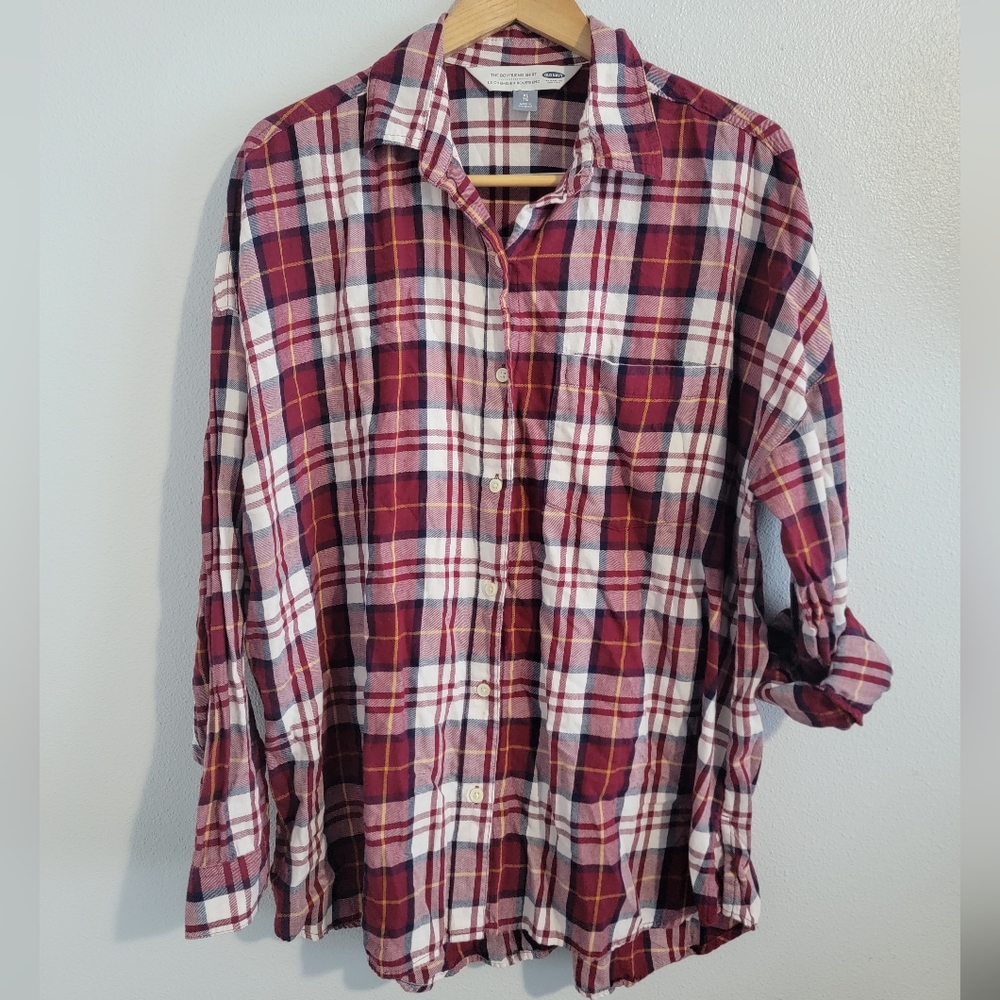 Plaid boyfriend fit flannel